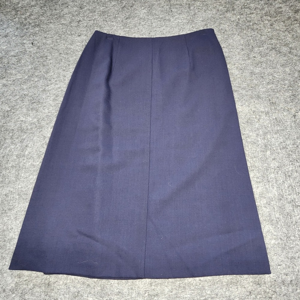 Talbots Navy Blue Wool Straight Knee Length Skirt Classic Office Business 4 NWT